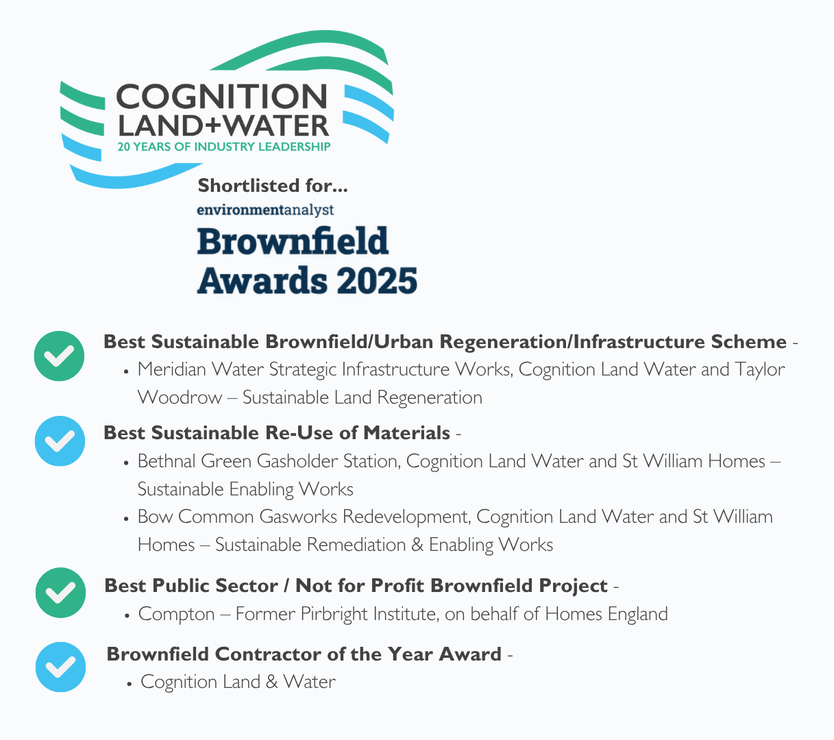 Cognition is Excited to be Attending the Brownfield Awards Ceremony 2025!